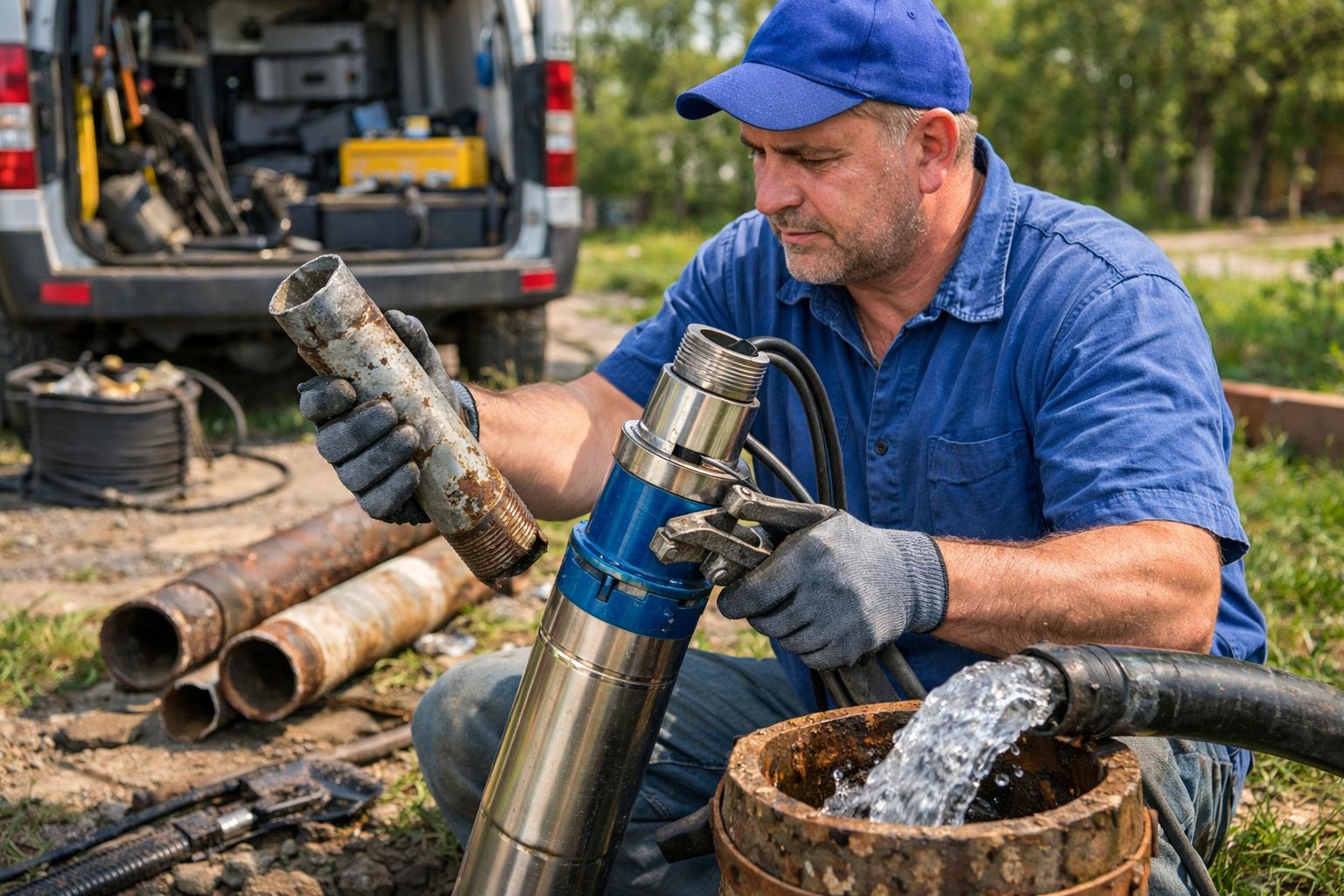 Срочный ремонт труб скважинных насосов — вернем воду в течение дня Срочный ремонт труб скважинных насосов — вернем воду в течение дня
