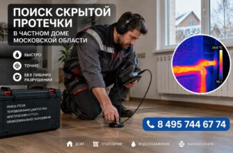 Поиск скрытой протечки в частном доме Московской области: найдём и устраним течь без вскрытия стен за один выезд