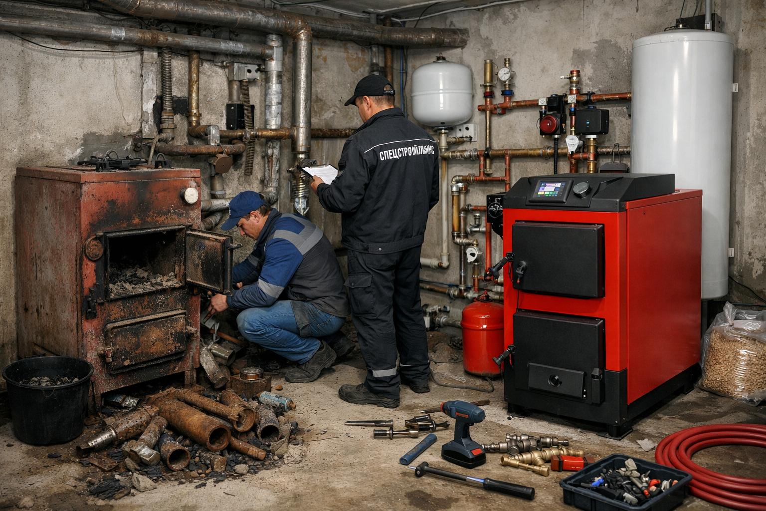 Ремонт труб: реальная стоимость замены твердотопливного котла — честная смета от ООО Холдинг СпецСтройАльянс Ремонт труб: реальная стоимость замены твердотопливного котла — честная смета от ООО Холдинг СпецСтройАльянс
