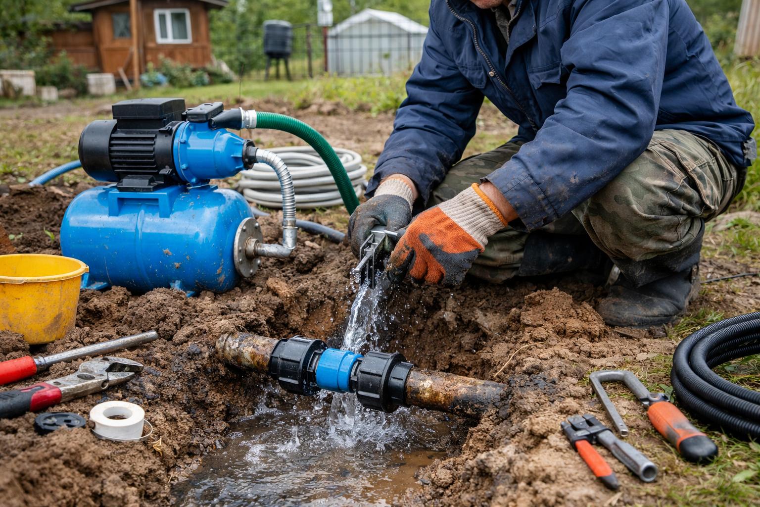 Срочный и недорогой ремонт труб водоснабжения в СНТ — возвращаем воду в дом за 1 день Срочный и недорогой ремонт труб водоснабжения в СНТ — возвращаем воду в дом за 1 день