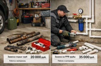 Сколько стоит замена труб в гараже в СНТ «Юралс», Звенигород (Московская область)