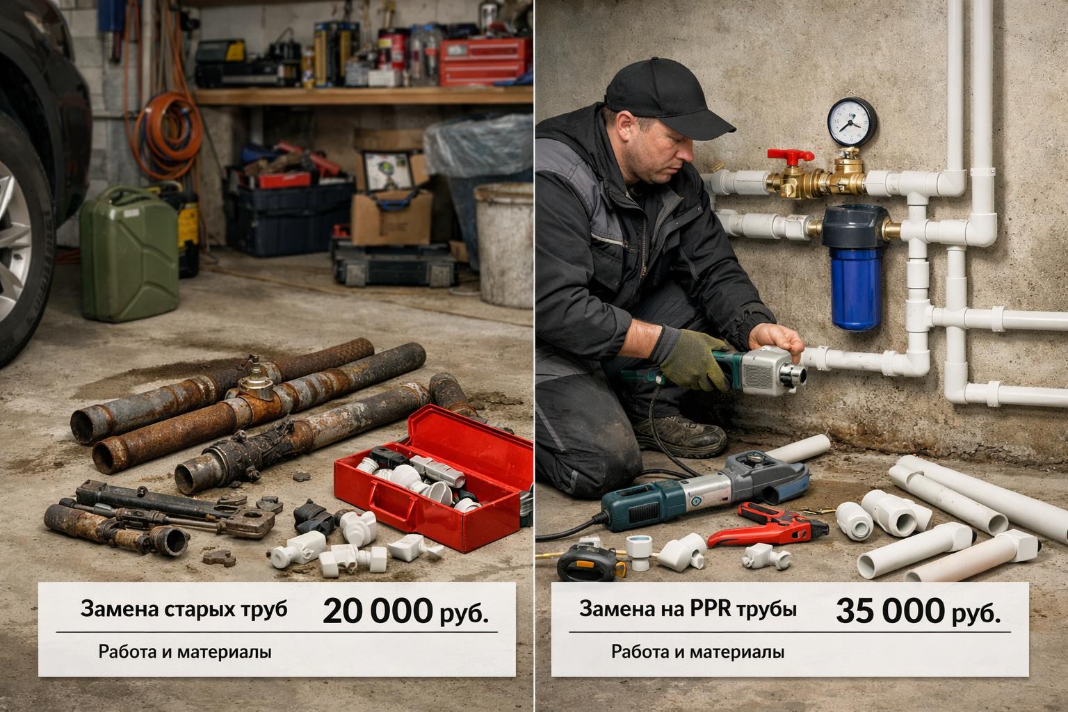 Стоимость замены труб в гараже: прозрачные цены от ООО Холдинг СпецСтройАльянс