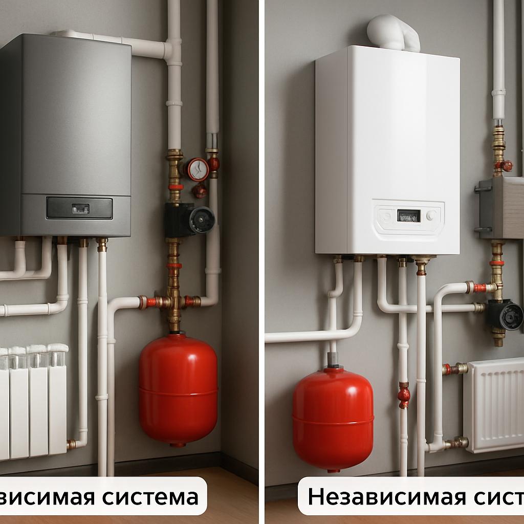 Зависимые и независимые системы отопления