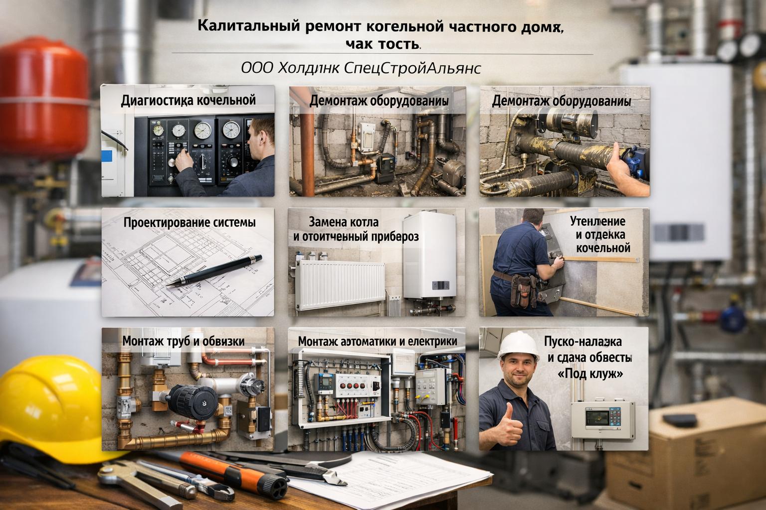 Полный чек-лист капитального ремонта котельной частного дома от ООО Холдинг СпецСтройАльянс — сделаем всё «под ключ»