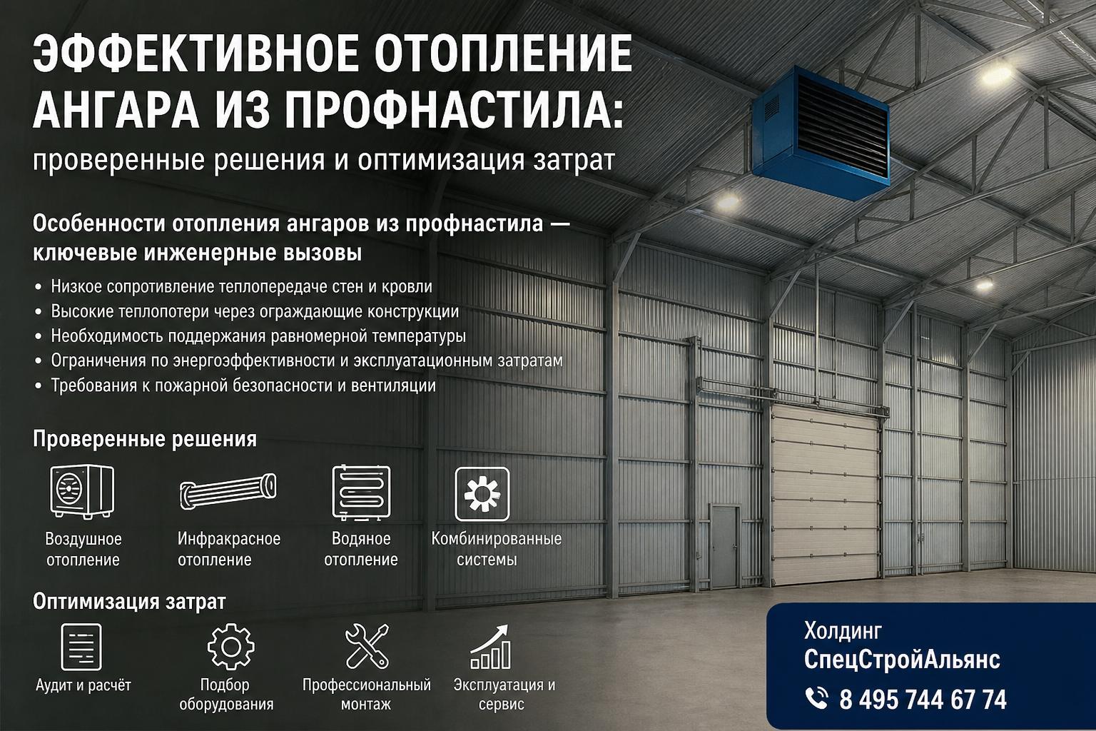 Особенности отопления ангаров из профнастила — ключевые инженерные вызовы