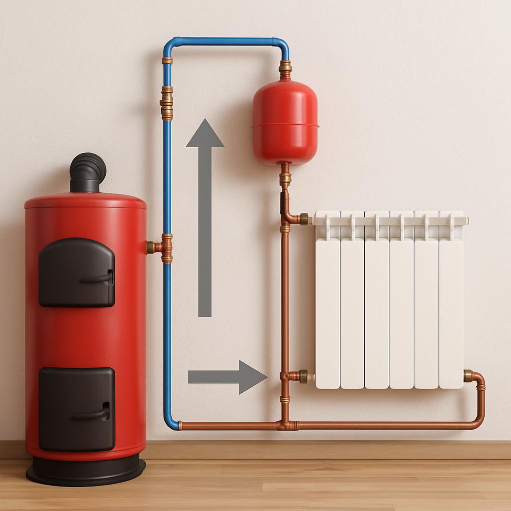 Гравитационное водяное отопление