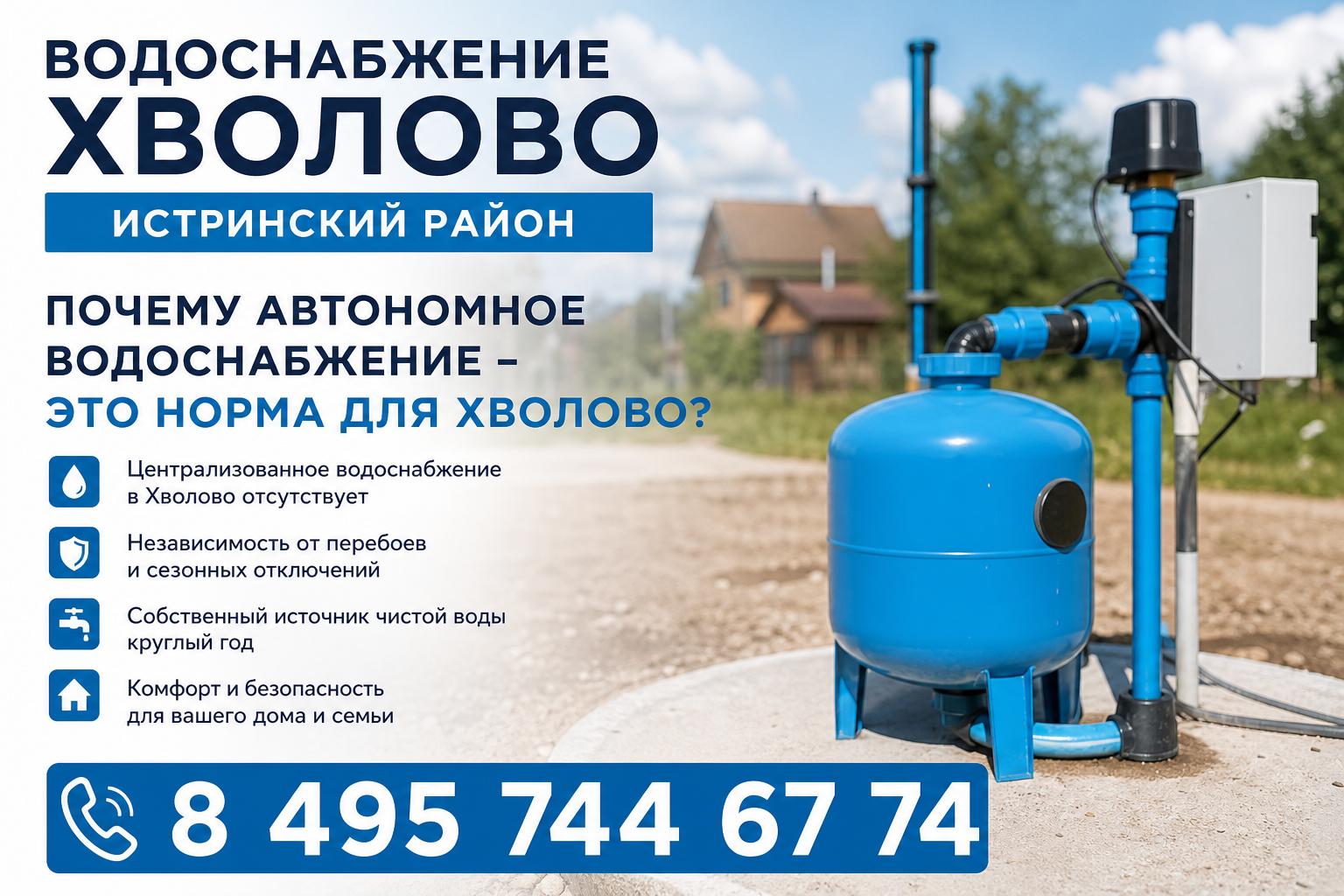 Почему автономное водоснабжение это норма для Хволово
