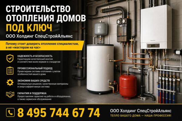 Профессиональное строительство отопления домов под ключ