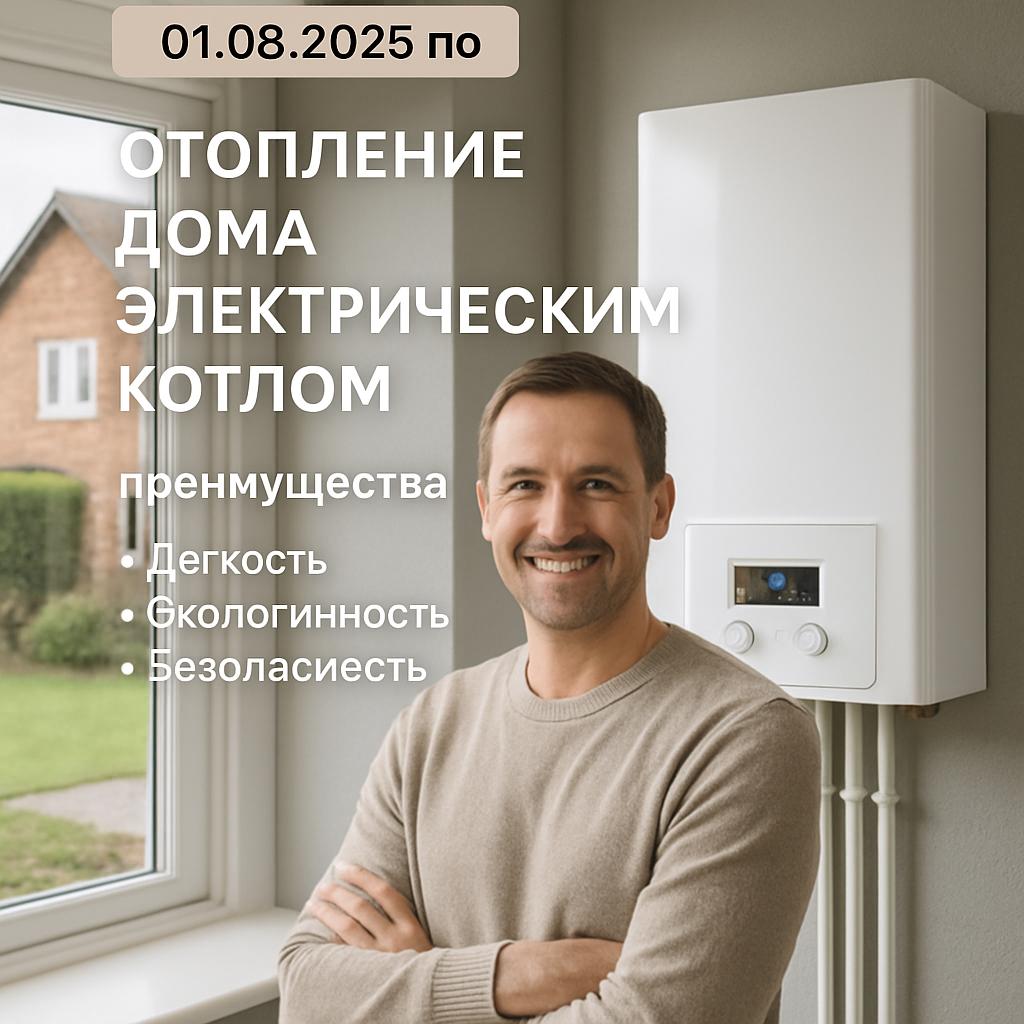Акция с 01.08.2025 по 20.08.2025: отопление дома электрическим котлом