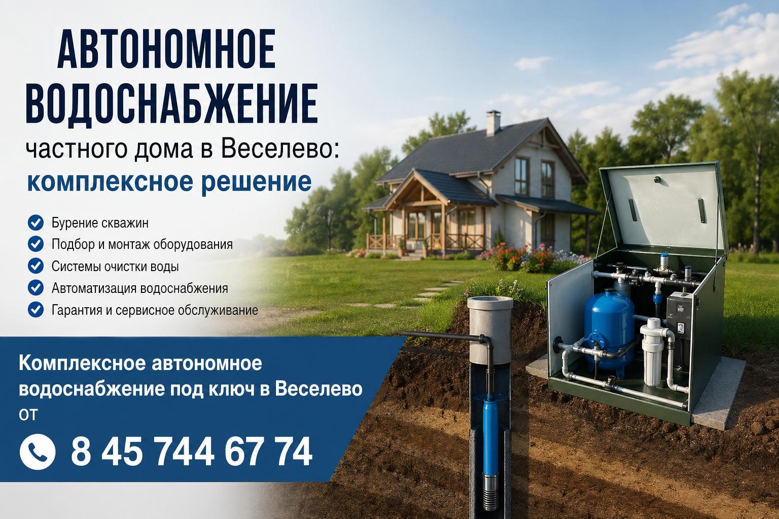 Комплексное автономное водоснабжение под ключ в Веселево от Комплексное автономное водоснабжение под ключ в Веселево от