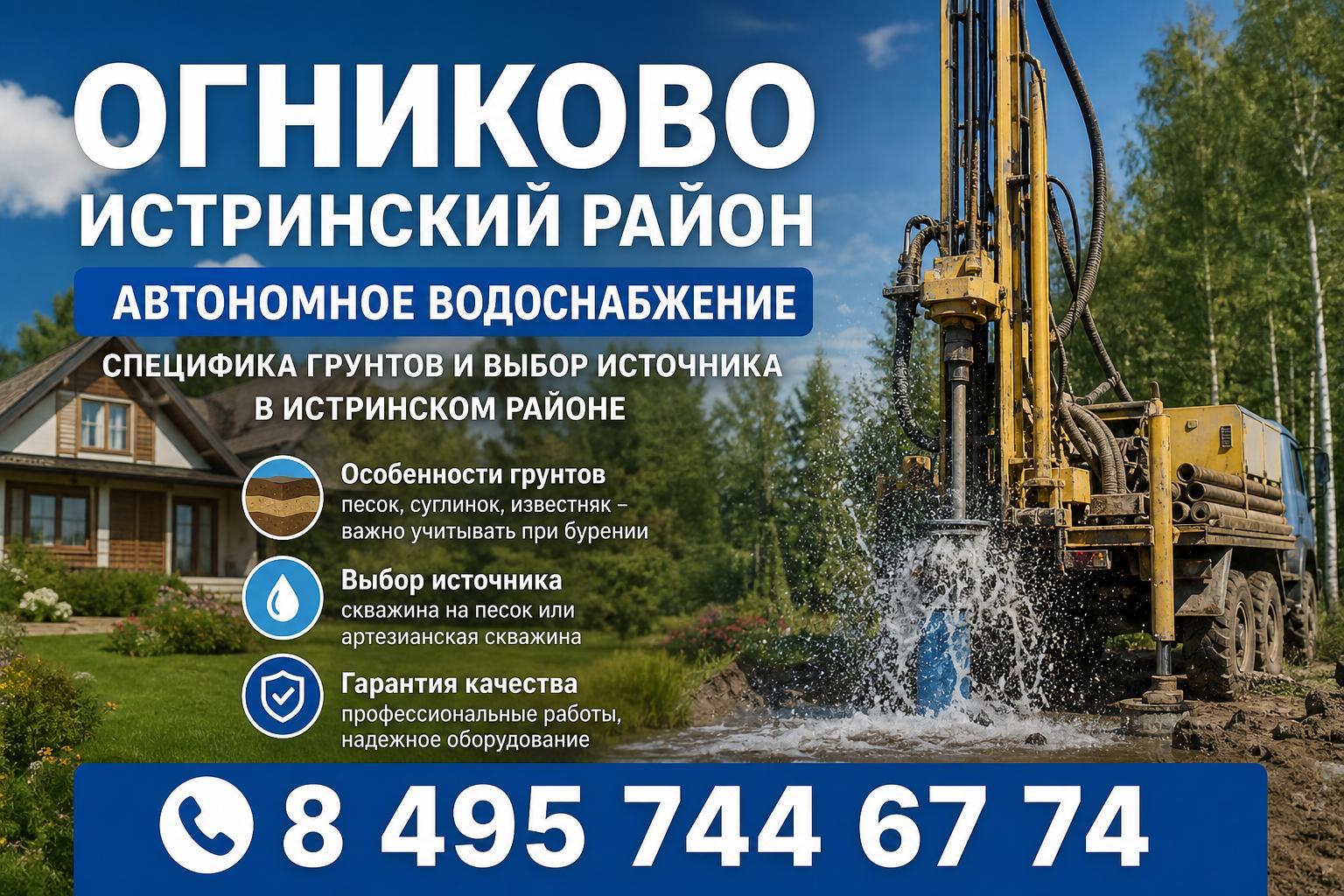 Специфика грунтов и выбор источника в Истринском районе Специфика грунтов и выбор источника в Истринском районе