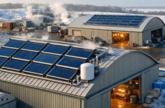 Солнечные коллекторы при отоплении ангаров