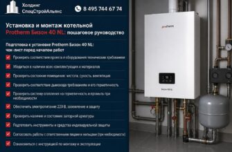 Установка и монтаж котельной Protherm Бизон 40 NL