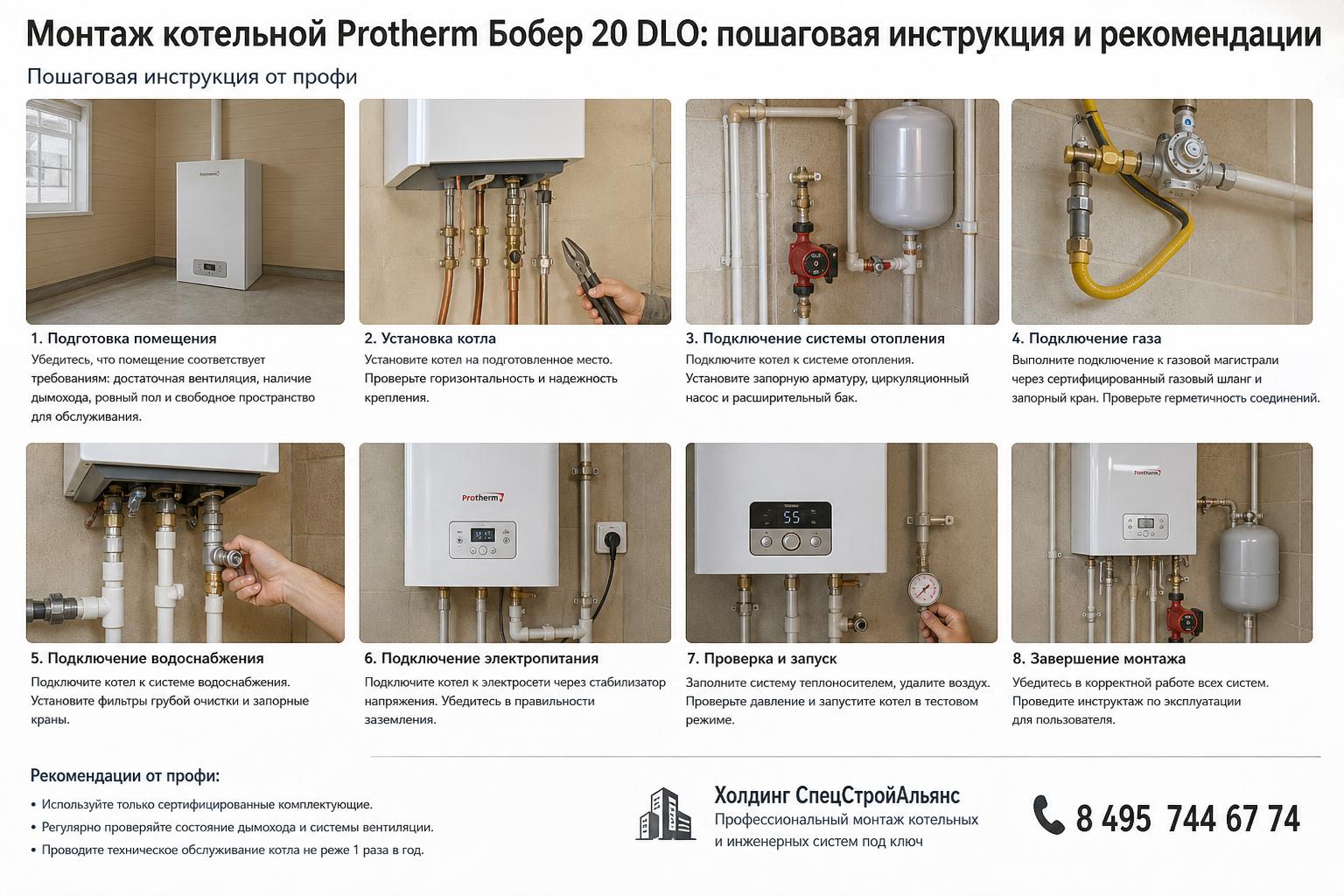 Монтаж котельной Protherm Бобер 20 DLO: пошаговая инструкция от профи Монтаж котельной Protherm Бобер 20 DLO: пошаговая инструкция от профи