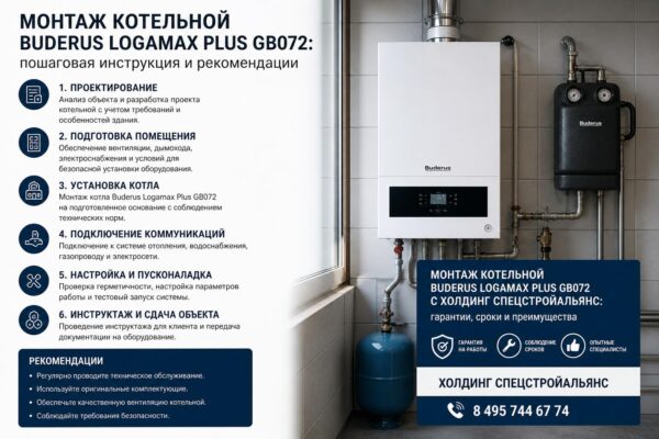 Монтаж котельной Buderus Logamax Plus GB072