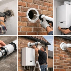 Монтаж котла с коаксиальным дымоходом