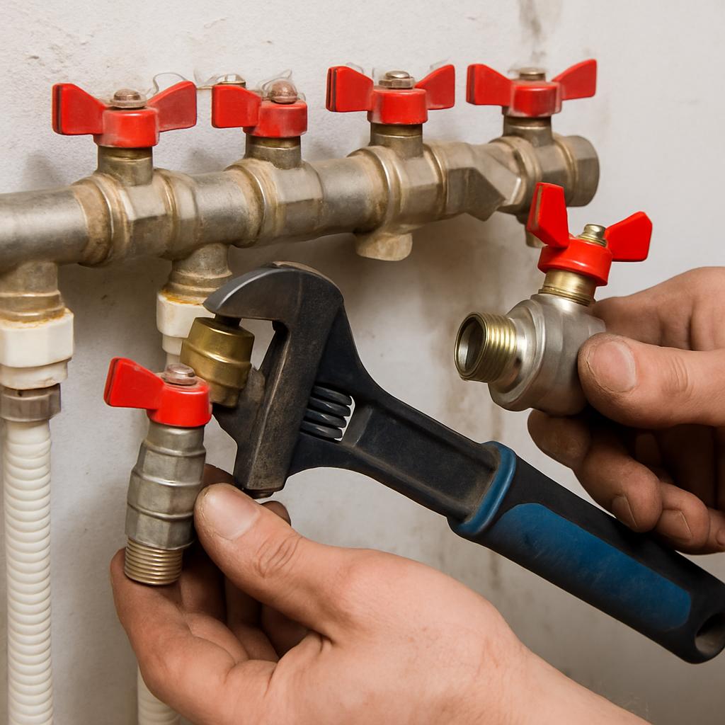 Замена кранов на коллекторе радиаторного отопления частного дома