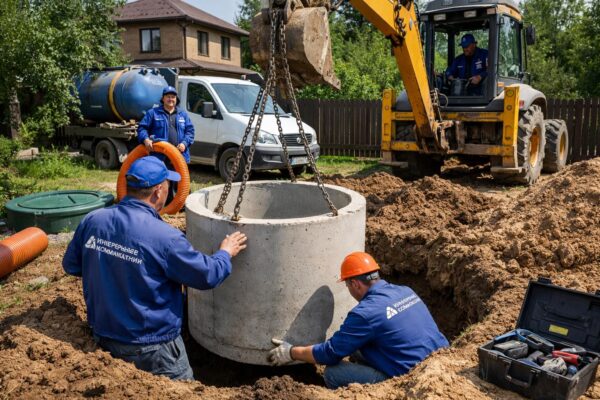 Монтаж выгребной ямы в Лобне