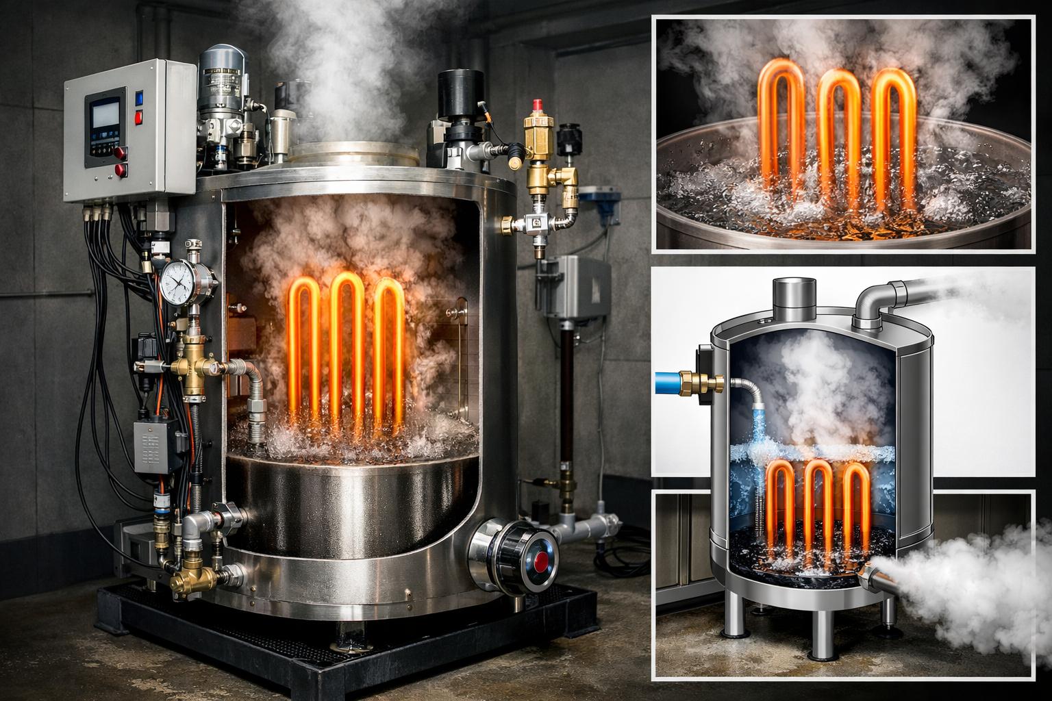 Принцип работы электрических ТЭНовых парогенераторов