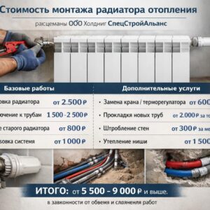 Стоимость монтажа радиатора отопления в частном доме