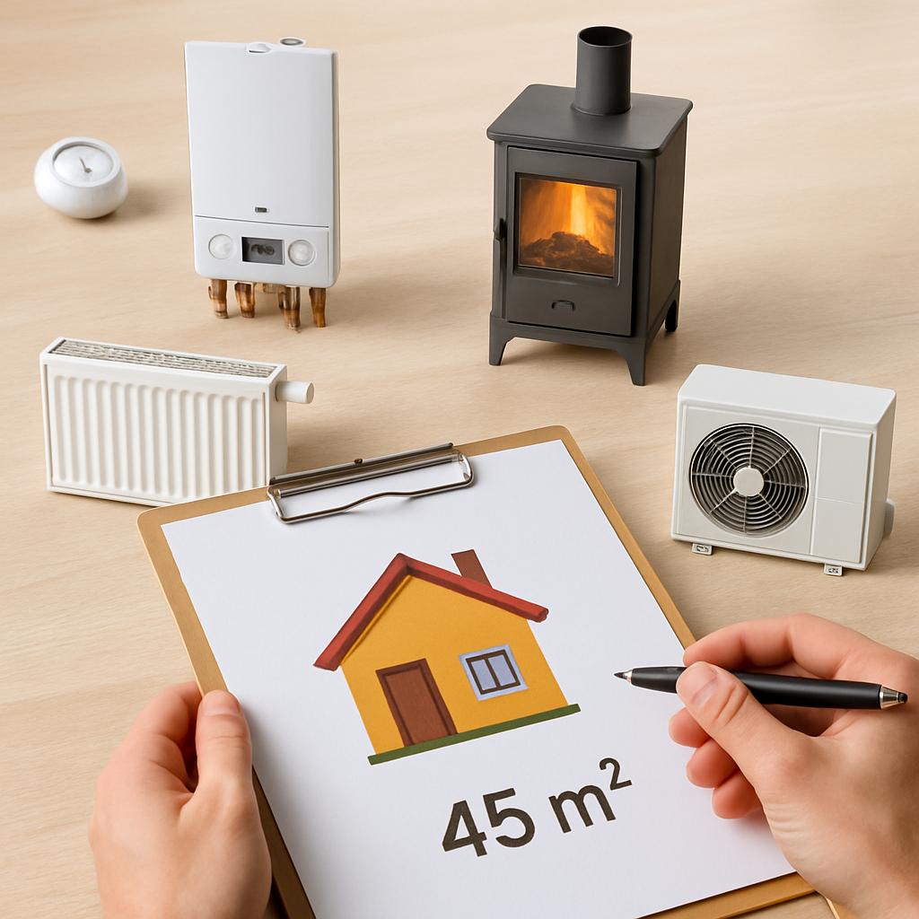 Отопление дома площадью 45 кв.м