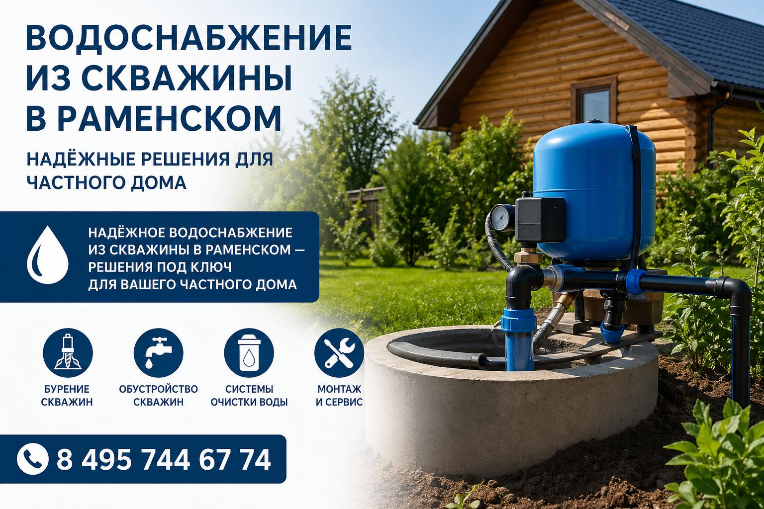 Надёжное водоснабжение из скважины в Раменском — решения под ключ для вашего частного дома