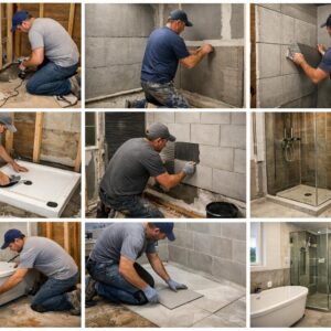 Установка ванной комнаты в частном доме