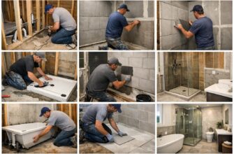 Установка ванной комнаты в частном доме