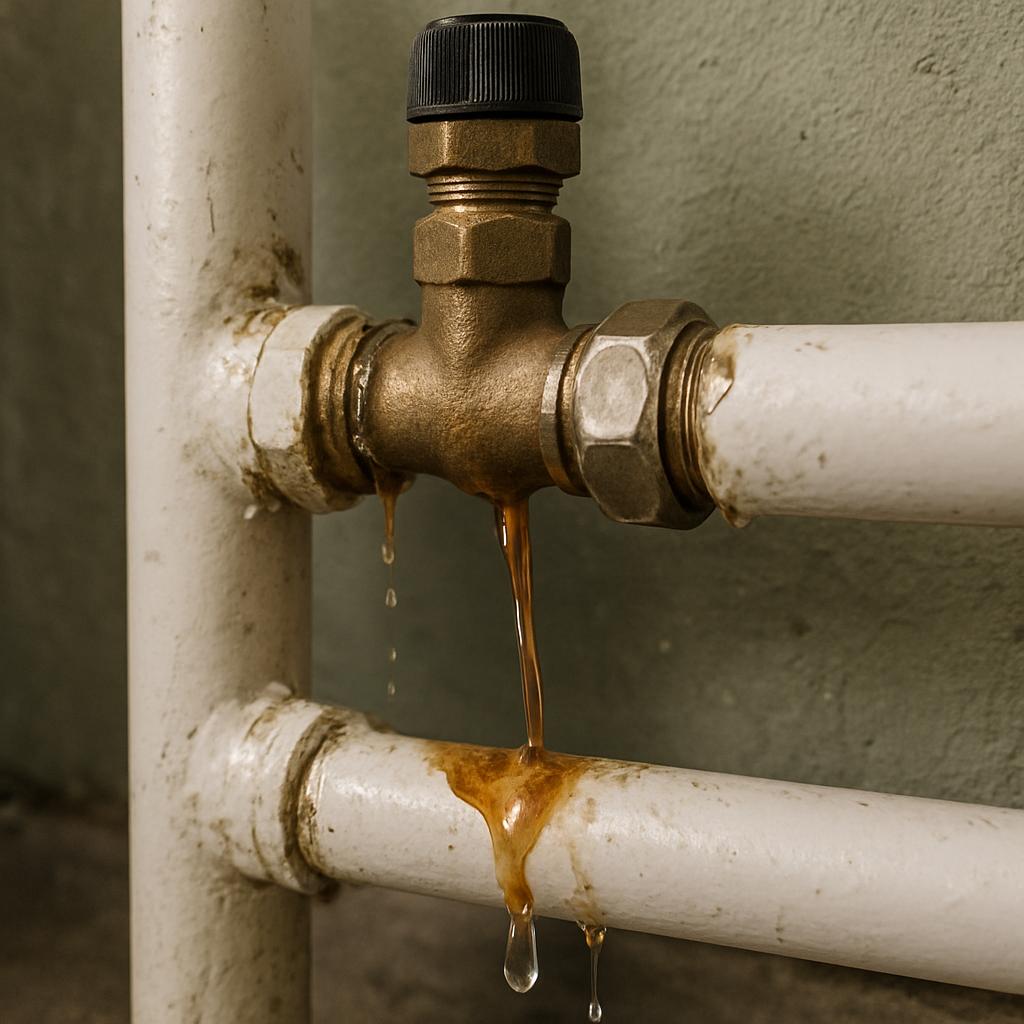 Протечки в местах соединений труб автономного отопления