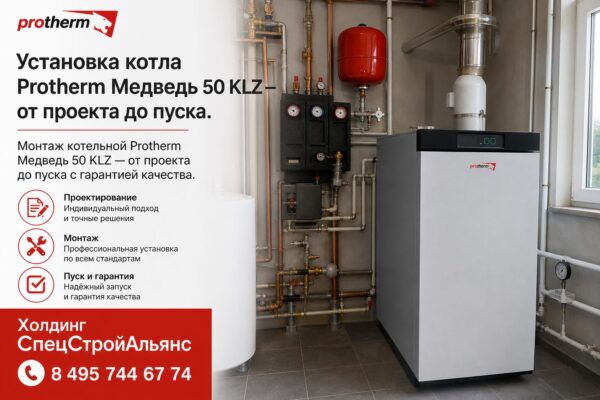 Установка котла Protherm Медведь 50 KLZ