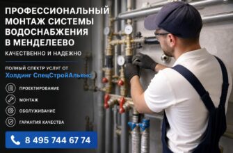 Профессиональный монтаж системы водоснабжения в Менделеево