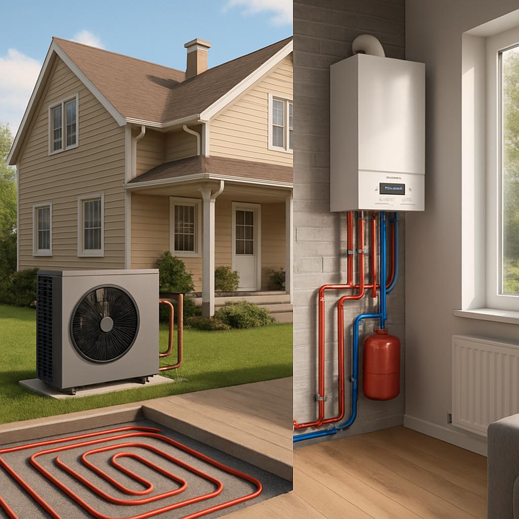 Комбинированное водяное отопление коттеджа