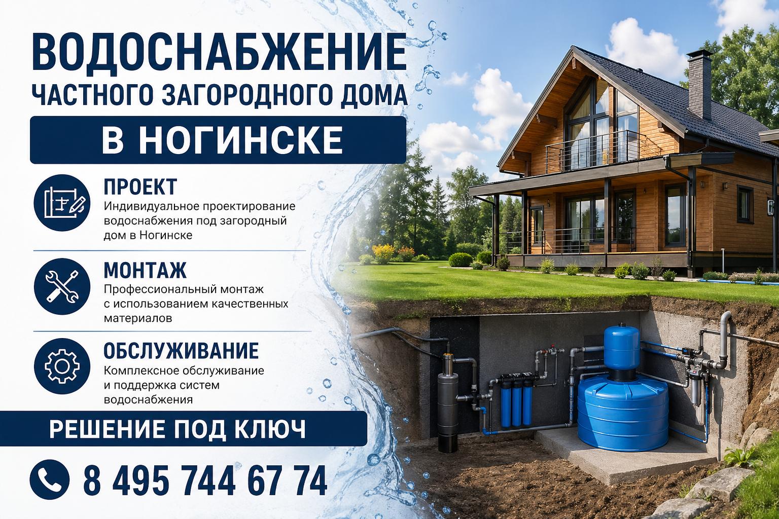 Индивидуальное проектирование водоснабжения под загородный дом в Ногинске — решение под ключ