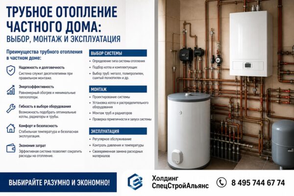 Трубное отопление частного дома