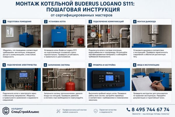 Монтаж котельной Buderus Logano S111