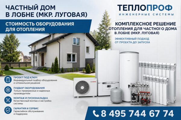 Стоимость отопительного оборудования для частного дома в Лобне (мкр. Луговая)