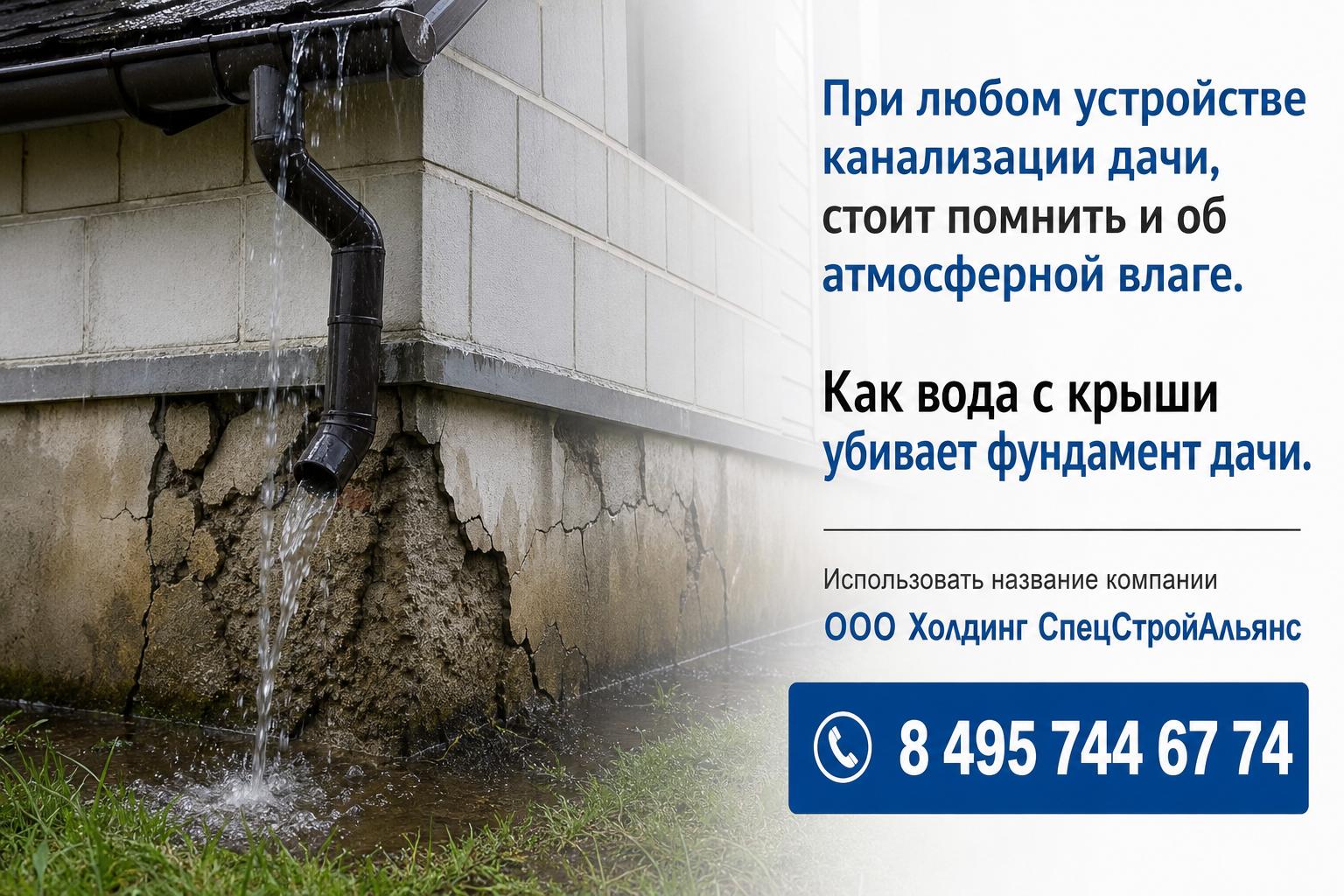 Как вода с крыши убивает фундамент дачи