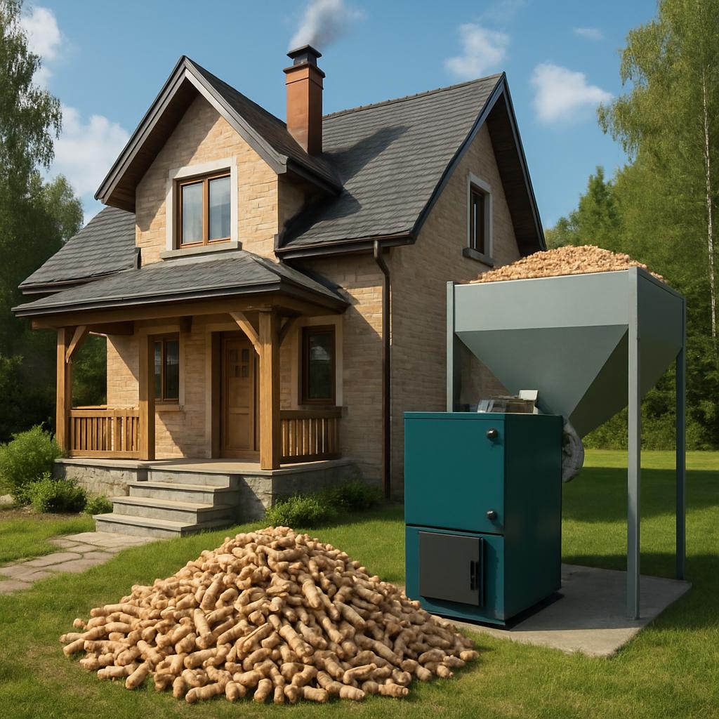 Отопление коттеджа пеллетами