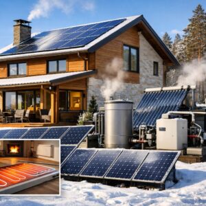 Отопление загородного дома солнечными батареями