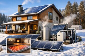 Отопление загородного дома солнечными батареями