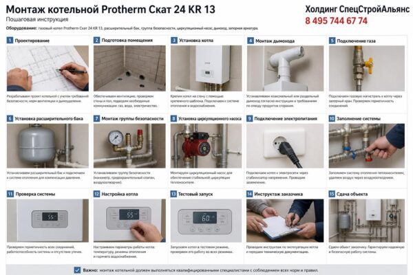 Монтаж котельной Protherm Скат 24 KR 13