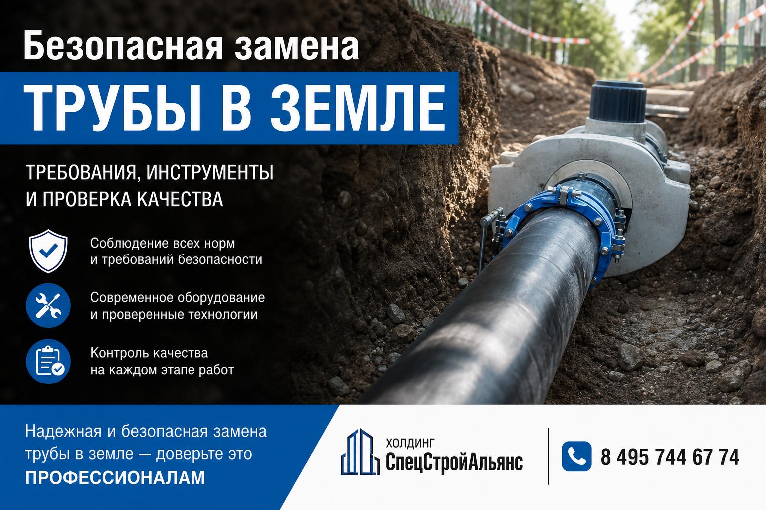 Надежная и безопасная замена трубы в земле — доверьте это профессионалам Надежная и безопасная замена трубы в земле — доверьте это профессионалам