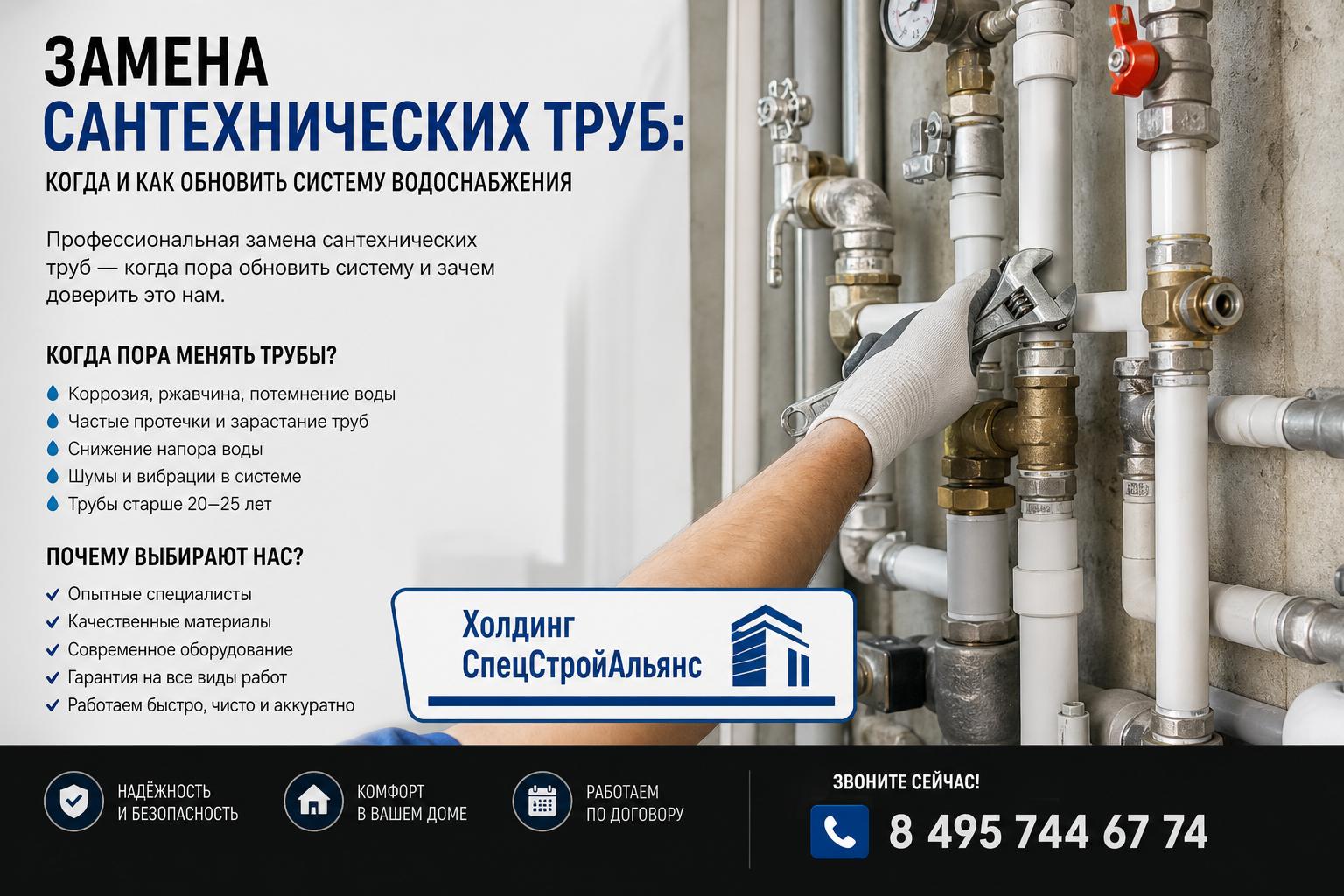 Профессиональная замена сантехнических труб — когда пора обновить систему и зачем доверить это нам Профессиональная замена сантехнических труб — когда пора обновить систему и зачем доверить это нам