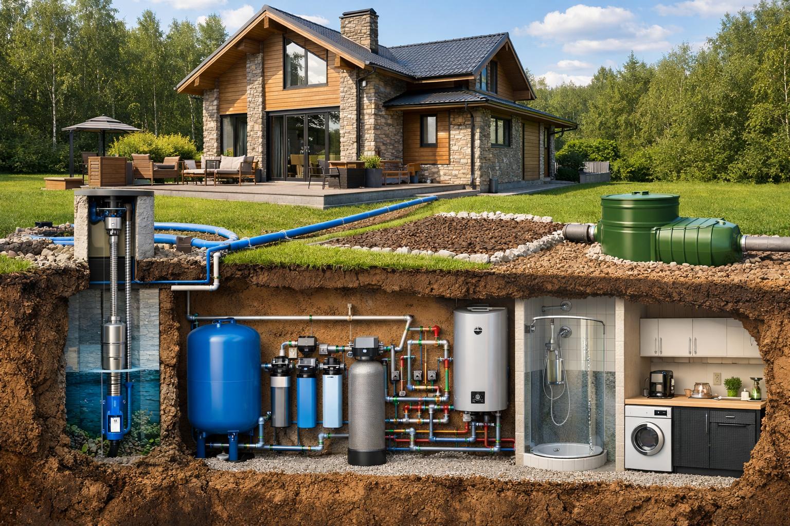 Почему продуманное водоснабжение загородного коттеджа — залог комфорта и безопасности Почему продуманное водоснабжение загородного коттеджа — залог комфорта и безопасности