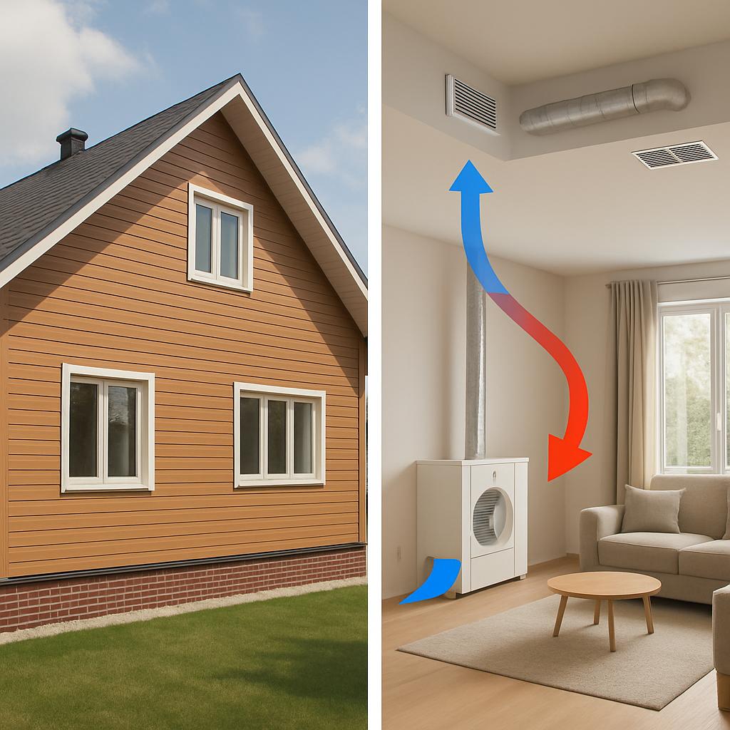 Воздушное отопление частного дома в Алексино