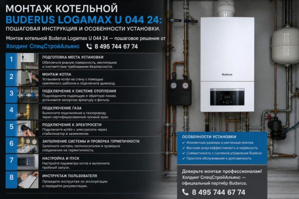 Монтаж котельной Buderus Logamax U 044 24