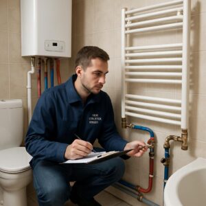 Отопление частного дома - монтаж в ванной комнате