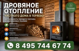Дровяное отопление частного дома в Теряево