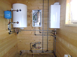 Деревянный дом - газовое отопление - пока нет газа, используется электричество