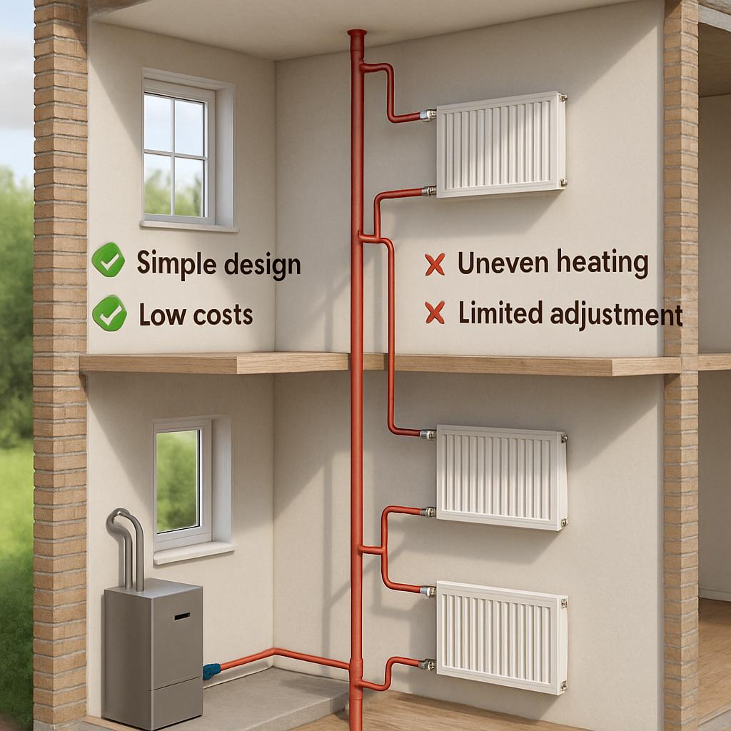 Конструкция и принцип работы однотрубной вертикальной системы отопления частного дома